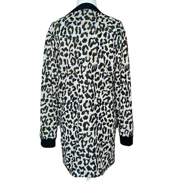 Sanctuary Leopard Print City Topper Long Lined  Zip Up Jacket Cardigan Size M - Picture 3 of 15